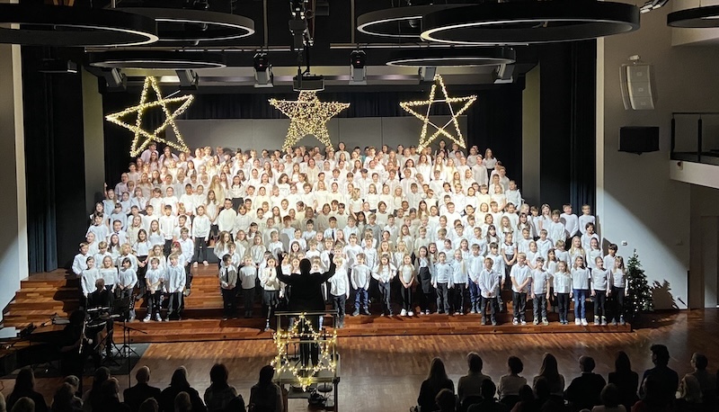 Der Zolliker Weihnachtschor unter der Leitung von Adrian Michael (Fotos / Videos: ZN)