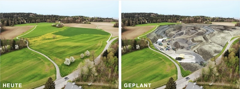 Möglicher Deponiestandort in der Brunnenwisen (Grafik: IG DepoNIE-Zollikon)